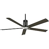 Minka-Aire F684L-MBK/BN Clean 60 Inch Ceiling Fan with Integrated 10W LED Light and DC Motor in Matte Black/Brushed Nickel Fi