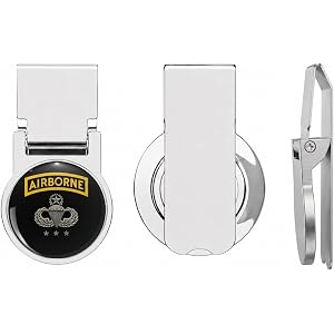 Army Airborne Special Forces Premium Stainless Steel Money Clip for Men - Slim Front Pocket Wallet