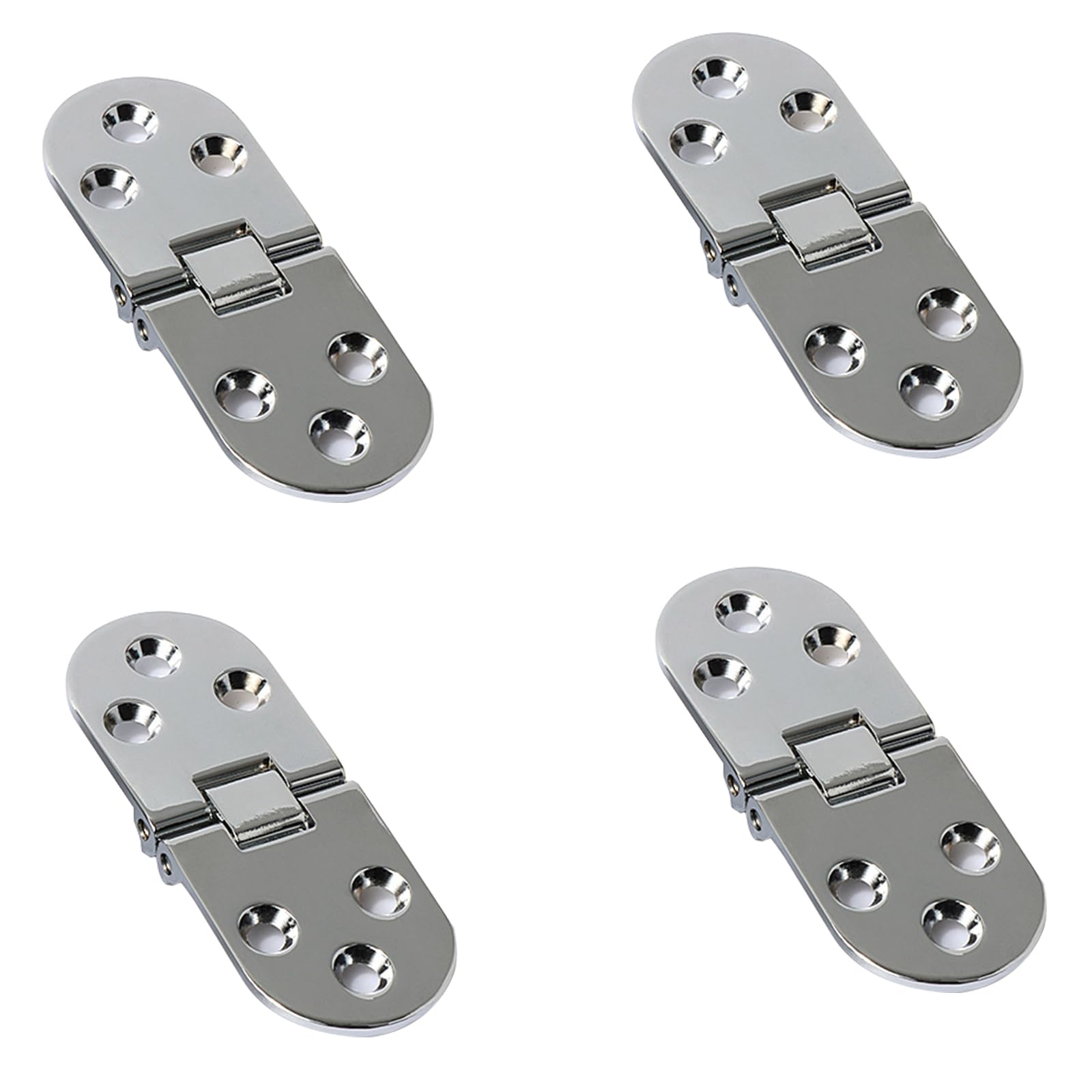 Leliafleury 4Pcs Folding Flip Top Hinge Zinc Alloy 180 Degree Folding Table Hinges for Table Cabinet Closet Door Furniture (Silver)