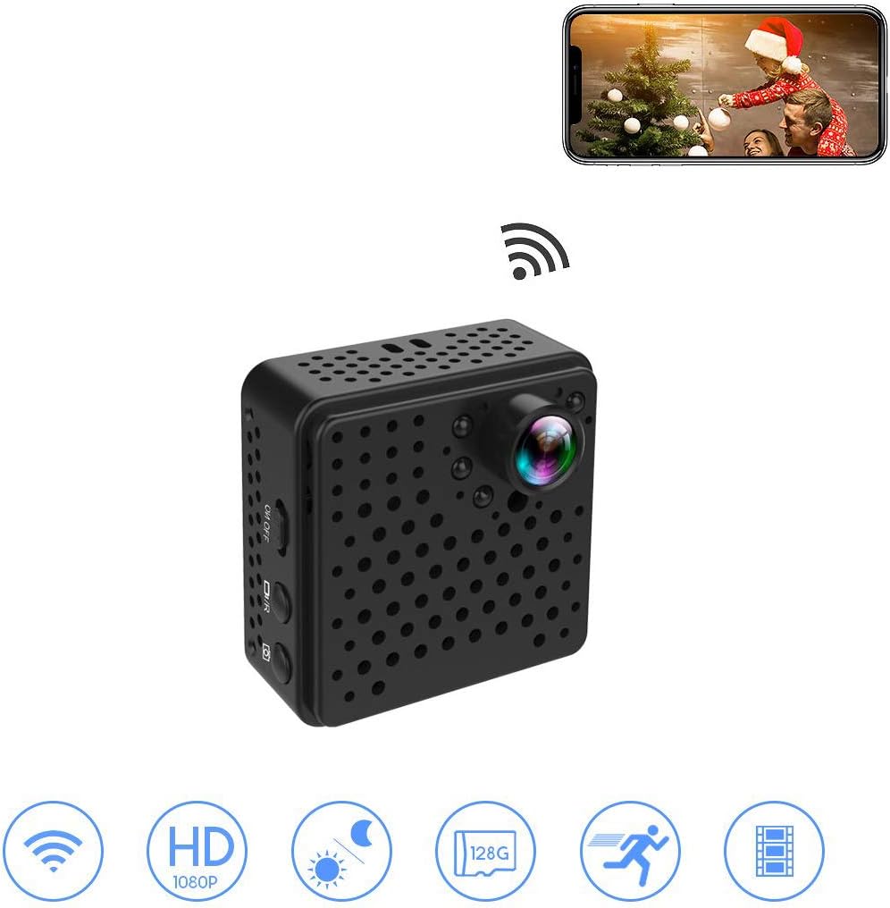 Hidden Camera 1080P HD, WIFI Cop Cam Night Vision and Motion Detection, Mini Spy Cam Security Surveillance for Home,Outdoor