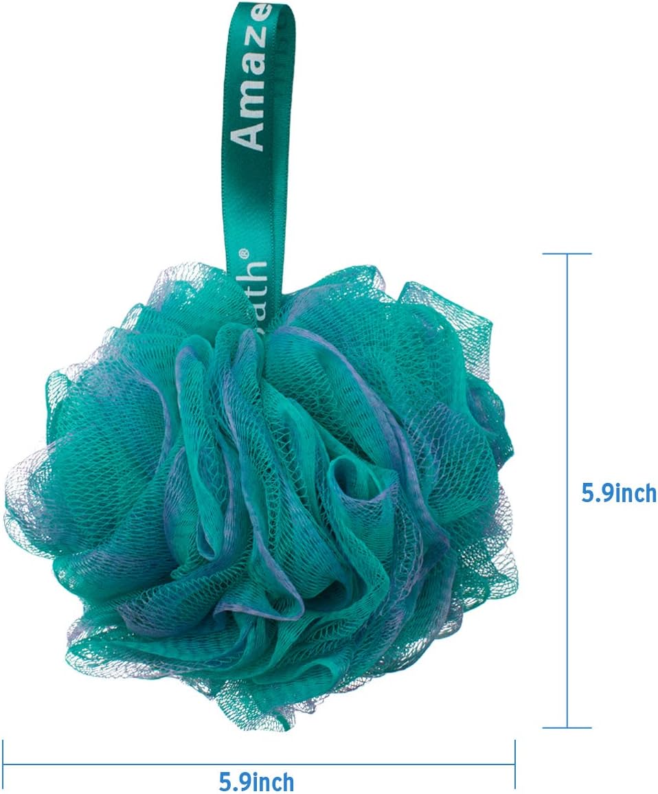 AmazerBath Shower Bath Sponge Shower Loofahs Balls 75g/PCS for Body Wash Bathroom Men Women- Set of 4 Flower Color Sponges: Health & Personal Care