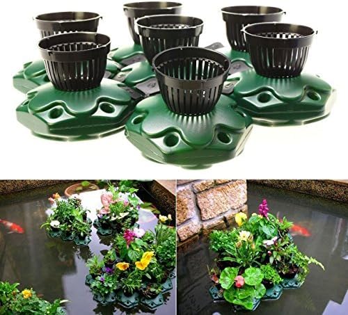 7pcs Aquaponics Floating Pond Planter Basket Kit - Hydroponic Island Gardens by Aquarium Supplies
