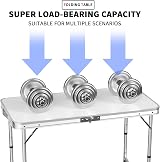 Lucn 4ft Folding Camping Table 120x60cm, 3-Height Adjustable 55/62/70cm view 5