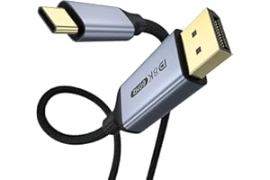 USB C to DisplayPort Cable 6.6ft (8K@60Hz), Gold-Plated High-Speed USB Type C to DisplayPort Cable, Thunderbolt 5/4/3 Compati