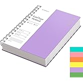 EMSHOI A5 Spiral Notebook College Ruled Lined Journal, Small 5.7" X 8.22", 300 Pages/150 Sheets, 100gsm Thick Paper, Waterproof Hardcover, for Office School Women Men Work Writing Notes-Purple