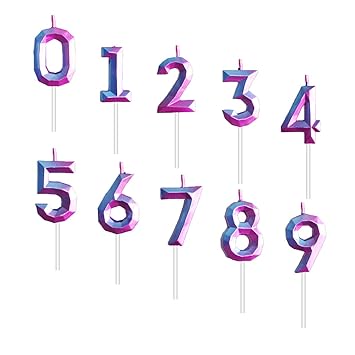 Buy Aumio Number Birthday Candle Set 10 Pack Diamond Birthday Candle Cake Topper 0 1 2 3 4 5 6 7 8 9 Novelty Birthday Cake Decoration Anniversary Party Supplies 0 9 Set Purple And Blue Online At Low Prices In India Amazon In