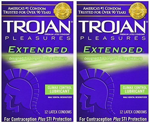 Trojan Extended Condoms with Climax Control Lubricant 12 Ct - (pack of 2) by Trojan