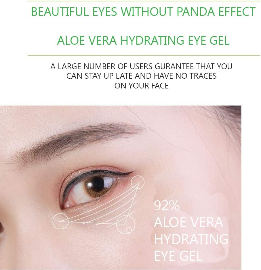 BIOAQUA Aloe Vera hydrating Eye Gel Cream Reduces Dark Circles Moisturizes No Eyes Bags Guaranteed 20g - Image 4