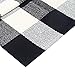 Buffalo Plaid Rug 2 x 3 ft Black White Checkered Door Mats for Entry Way, Front Porch, Kitchen, Farmhouse Carpet Cotton Washable Hand Woven Outdoor Rug