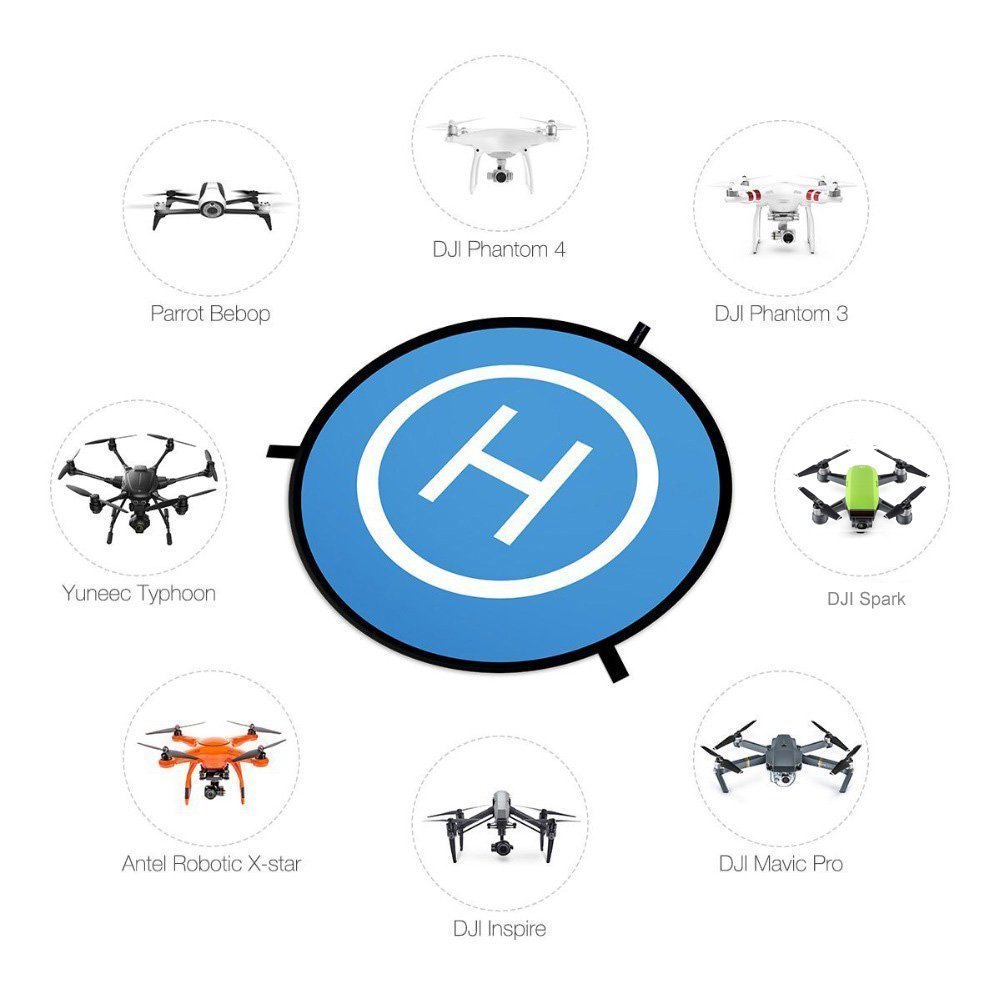Drone Landing Pad- Universal Portable Foldable Drones Landing Pad For RC Drones Helicopter, PVB Drones, DJI Mavic Pro Phantom 2/3/4/ Pro, Antel Robotic, Holy Stone Gopro Kama, Parrot, 3DR Solo and So on