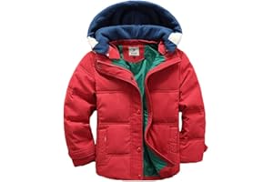 Vinmin Kids Winter Latest Thicken Hooded Jacket Warm Quilted Coat Casual Outdoor Cool Cute for Boys Girls Autumn Spring