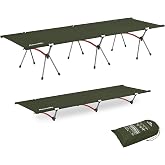 Naturehike ArmyWild Folding Camping Cot, Height Adjustable Ultralight Backpacking Cot, Portable Camping Bed for Camping Hiking Travel Home