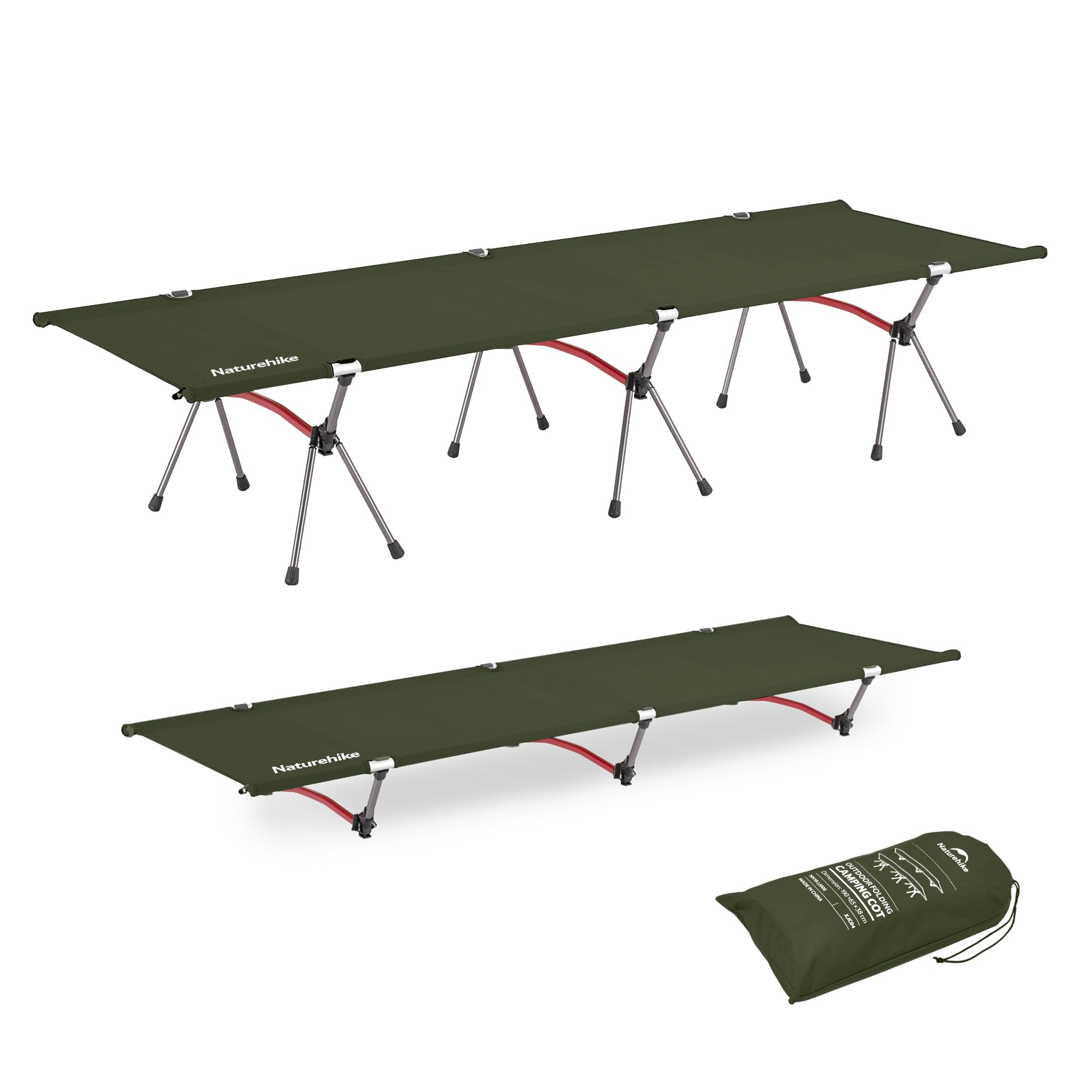 Photo 1 of Naturehike ArmyWild Folding Camping Cot, Height Adjustable Ultralight Backpacking Cot, Portable Camping Bed for Camping Hiking Travel Home