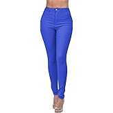 LOVER BRAND FASHION High Rise-Waisted Colored Destroyed Ripped Distressed Jeans Pants for Women