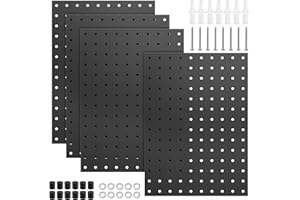 ZOENHOU 4 Pack Heavy Duty Steel Pegboard, 14x10 Inch Metal Peg Board Garage Tool Organization System with Horizontal Hook Pan