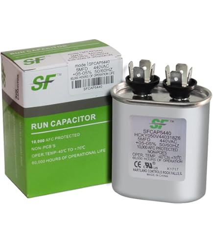 Hartland Controls HCKY050V440318Z6-5MFD 440VAC Oval, SF Capacitor