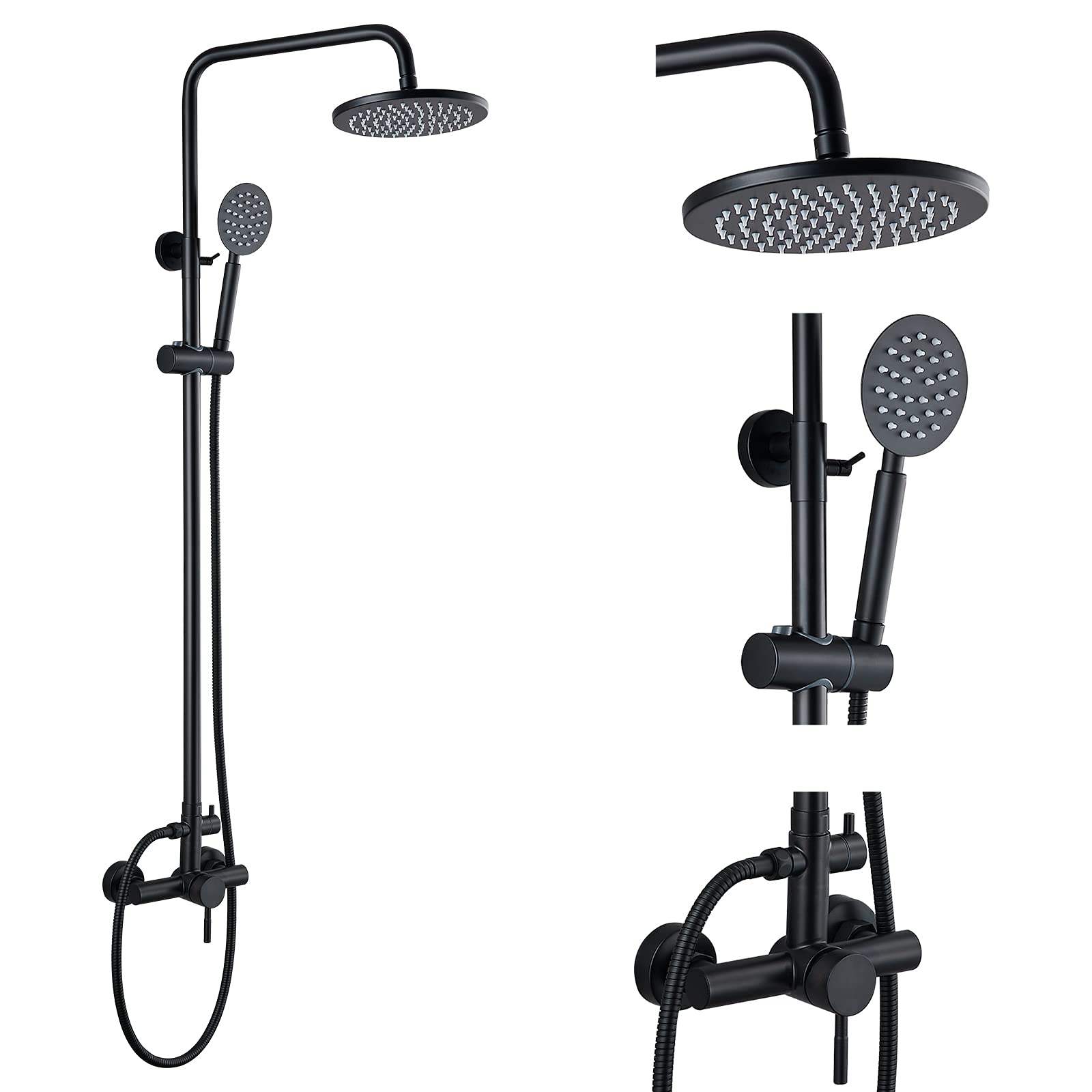 Buy Midanya Matte Black Outdoor Shower Fixture Set SUS304 Stainless