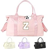 Dance Gym Duffel Bag for Teen Girls, Personalized Initial Travel Weekender Bag,Cute Overnight Carry On Duffle for Women,Sports Travel Cheer Bag,Monogram Christmas Gifts for Tween Preppy(pink-Z)