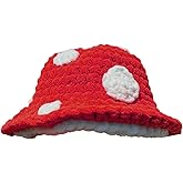 COPLKY Beanie Knit Bucket Hat for Women Funny Mushroom Hat Elegant Crochet Winter Hat Fashion Fisherman Hat Children Costume Headwear