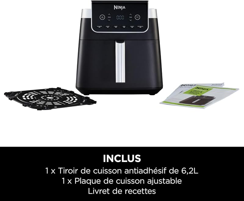 Air Fryer MAX PRO, 6,2L, sans huile, grand tiroir, rôtir, Noir