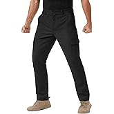 Runcati Mens Cargo Tactical Pants Water Resistant Lightweight Ripstop Outdoor Work Pants with Multi Pockets(No Belt)