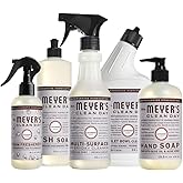 Mrs. MEYER'S CLEAN DAY Variety, 1 Room Freshener, 8 OZ, 1 Liquid Hand Soap, 12.5 OZ, 1 Liquid Dish Soap, 16 FL OZ, 1 Multi-Surface Cleaner, 16 OZ, 1 Toilet Bowl Cleaner, 24 OZ, 1 CT (Lavender)