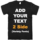 Custom T Shirts Front & Back Add Your Text Ultra Soft for Men & Women Cotton T Shirt