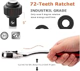 YUFANYA 53-Piece 1/4 Inch Socket Set 72-Tooth Quick Release Ratchet CRV S2 Bits view 2