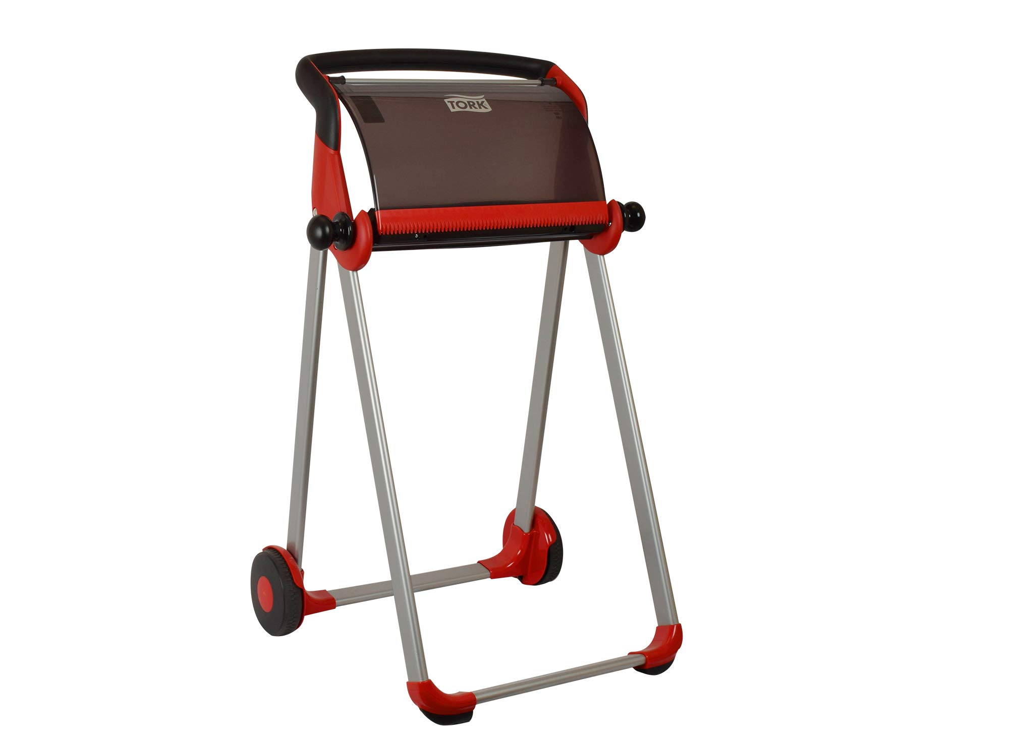Tork 6520281 Performance Floor Stand Dispenser,Red/Smoke