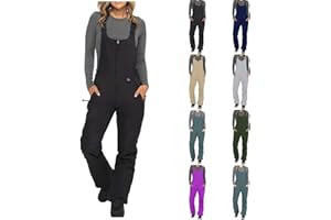 Rkwins Snow Bibs Women Ski Bib Insulated Overalls Snowboard Waterproof Windproof Snowpants Winter Warm Jumpsuit with Pockets