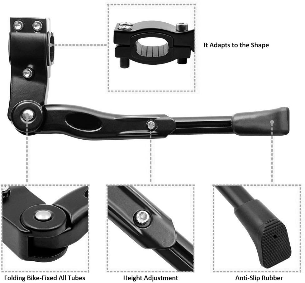 Bicycle Kickstand, Adjustable Aluminum Alloy Bike Kickstand for22“24”26“28“Mountain Bike/Road Bicycle/BMX/MTB/City Commuter Bike/Kids Bike/Sports Bike/Adult Bike : Sports & Outdoors