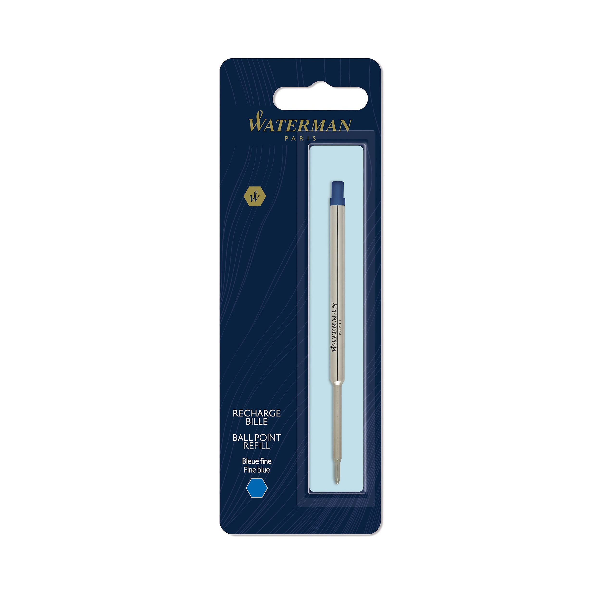Waterman Ballpoint Pen Refill | Fine Point | Blue Ink | 1 Count