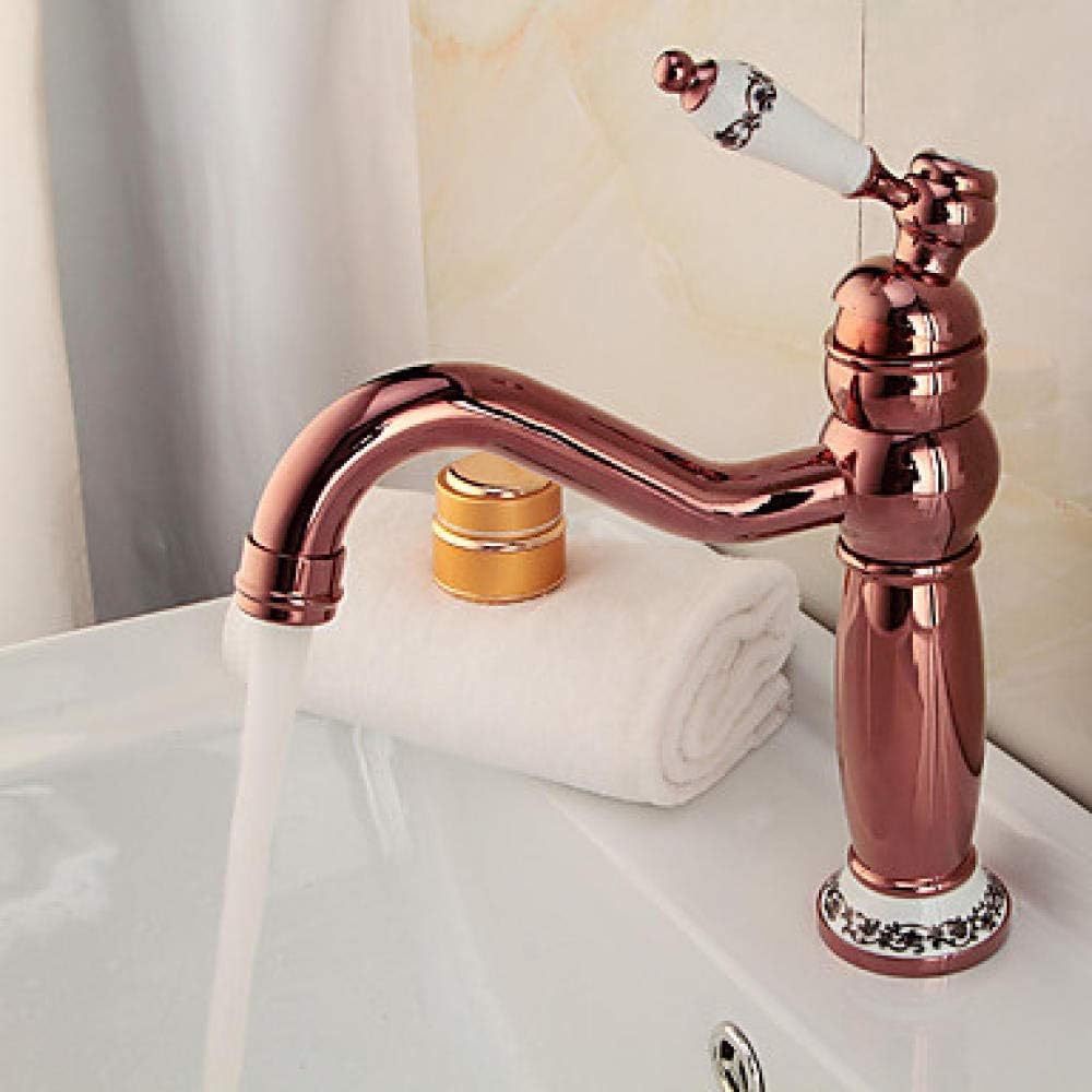 Grifo de tocador para baño, llave de lavabo de cobre antiguo, dorado