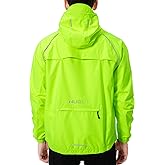 Men's Cycling Running Rain Jacket Lightweight Waterproof Biking Hiking Windbreaker Raincoat Reflective Packable