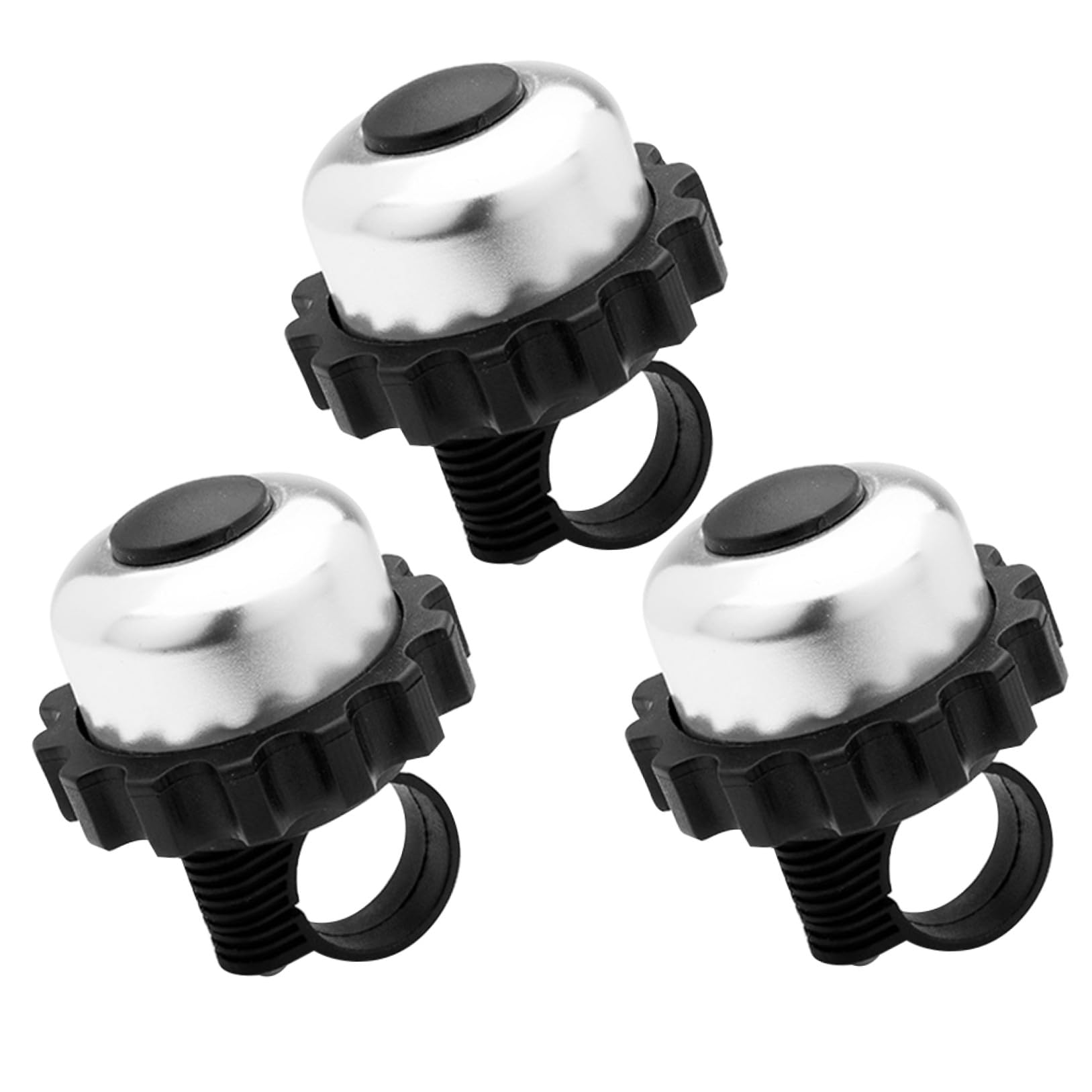 VORCOOL Bicycle Accessories 3Pcs Vintage Bell Rotating Cycle Bell Practical Horn Bike Accessories (Silver)