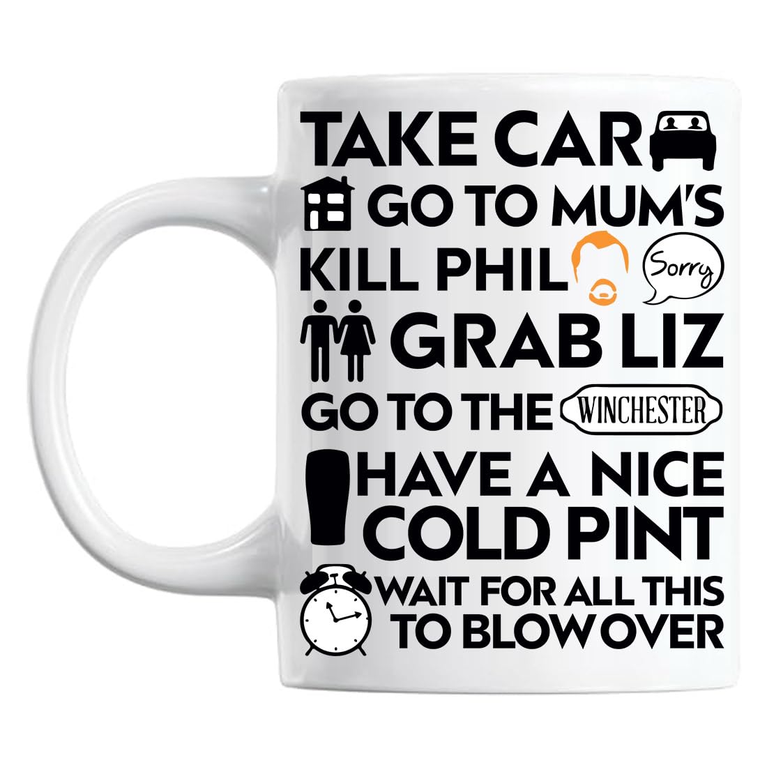 BakoIsland Shaun Of The Dead To Do List Classic Tea Coffee Mug