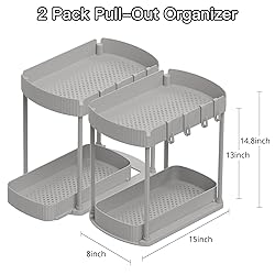 Ukeetap 2 Pack Multi-Purpose Pull-Out Storage