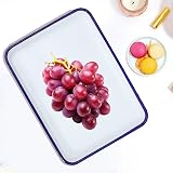 iplusmile Enamel Serving Tray Rectangular Fruit Snack Platter Kitchen view 3