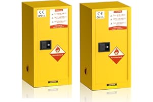 YTOXEO 2PCS Flammable Cabinet, 35" H x 18" L x 18" D Flammable Storage Safety Cabinet, 60 Gallon Steel Adjustable Storage for Industrial and Home (2PCS 35" H x 18" W x 18" D)