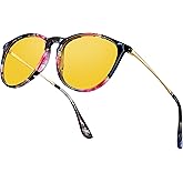 BIRCEN Womens Night Vision Glasses: TR90 Anti-Glare Night Driving Glasses Reduce Eye Strain for Women Drivers Rain Snow Fog