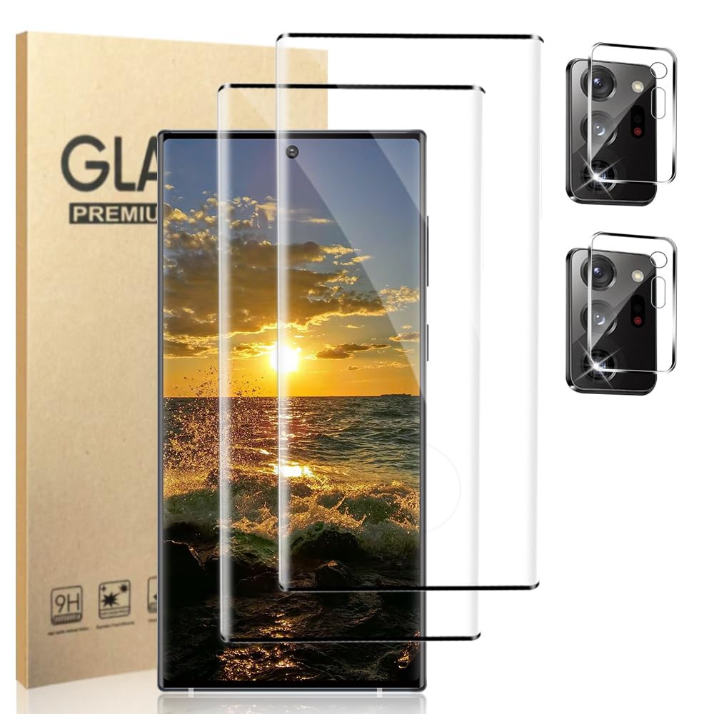 Photo 1 of [2+2 Pack] For Samsung Note 20 Ultra Screen Protector and Camera Lens Protector, 9H Tempered Glass Scratch Resistant