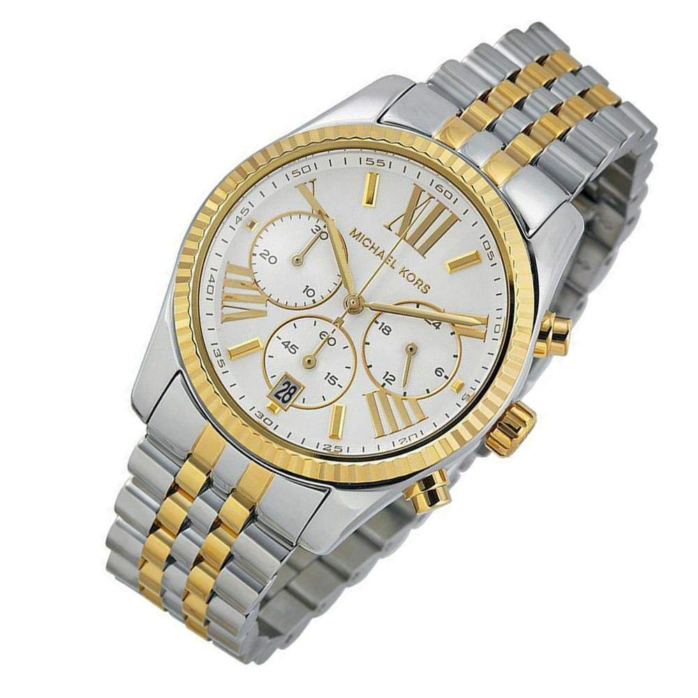Lexington Chronograph Mother of Pearl Two-Tone Ladies Watch MK5955