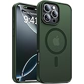 KCQNine Magnetic for iPhone 16 Pro Case,[Compatible with MagSafe][Military-Grade Drop Protection][Anti-Yellowing]Shockproof Protective Translucent Matte Cover for iPhone 16 Pro Phone Case,Forest Green