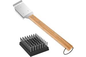 SIMPLETASTE Grill Brush and Scraper, BBQ Grill Cleaning Brush Kit, Safe Wire Scrubber, Universal Fit BBQ Cleaner Accessories for All Grates