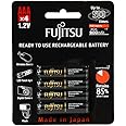 Fujitsu HR-4UTHCEX(4B) 4-Pack AAA High Capacity Ni-MH Pre-Charged Rechargeable Batteries (Made in Japan)