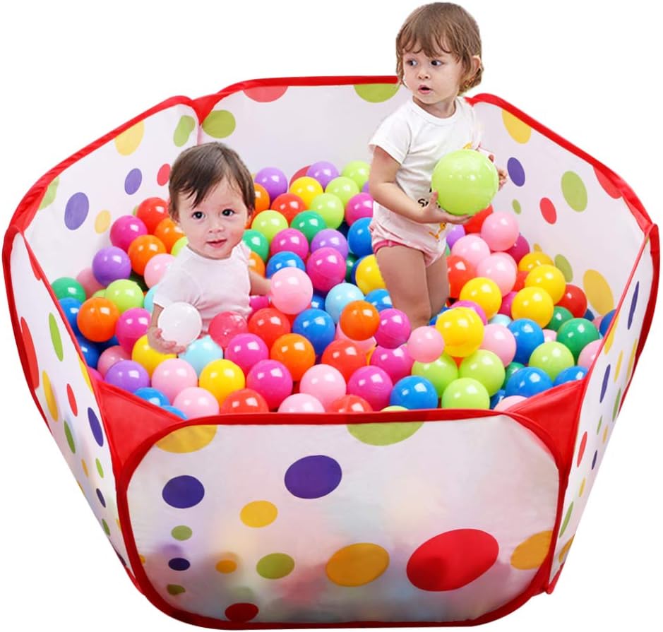 Eocolz Ball Pits for Toddlers Baby Ball Pit Kids Ball Tent Playpen Pop Up Childrens Crawl Playhouse with Zipper Storage Bag, 3.3 Ft/100CM, Balls Not Included (Red)