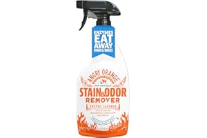 Angry Orange - Best Enzyme Pet Odor Eliminator And Stain Remover To Destroy Cat And Dog Urine 32oz Spray Bottle -Fresh Non Ci