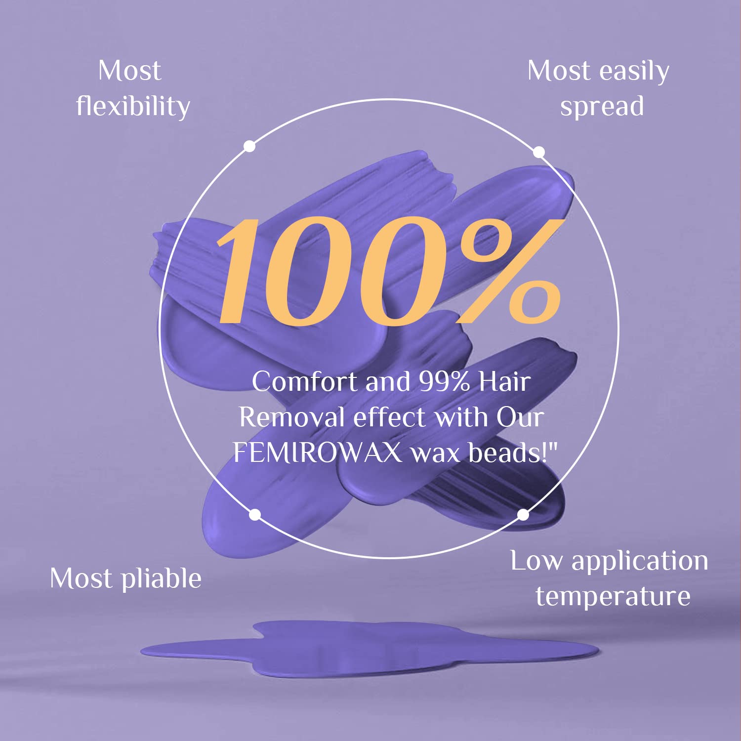 Wax Beads, 1lb Hard Wax Beans for Hair Removal Sensitive Skin with Lavender Formula Waxing Beads for Full Body Brazilian Bikini Face Eyebrow at Home Wax Refill for Women Men