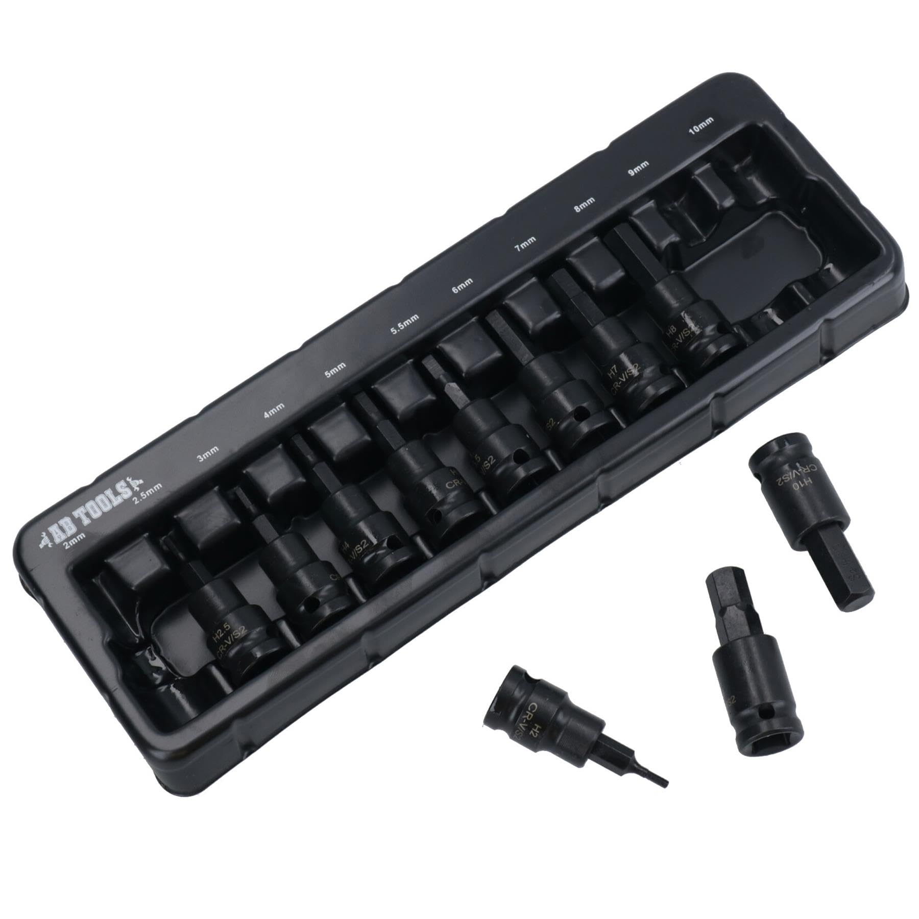 AB Tools Metric MM Impact Impacted Hex Bit Allen Key Sockets 2mm – 10mm 11pc Set