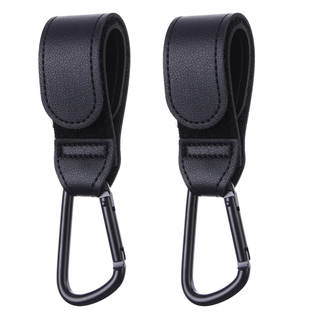 Double-Platinum Pushchair Accessories, Universal Pram Accessories & Rollator Accessories, Carry 5kg per Buggy Clip, Non-Slip Pram Clips 2-Pack (Black)